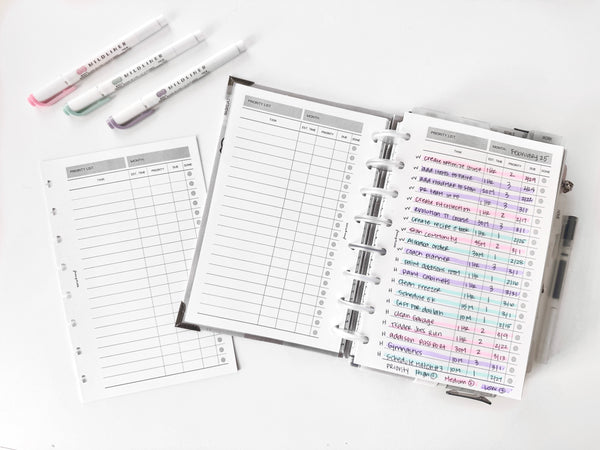 Planner Inserts | Priority List – Fancy Plans Co