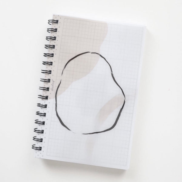 Coiled Notebook | Modern Abstract Irregular Circles  | CLEAR COVER