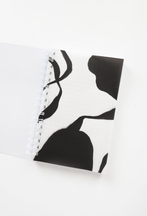 Coiled Notebook | Modern Abstract Ink Blots | FROSTED COVER
