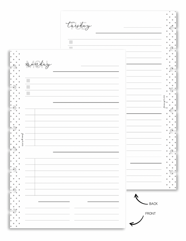 Blank Daily To Do List and Schedule  Inserts
