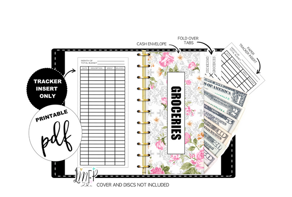 Budget Cash Envelope TRACKER INSERTS – Fancy Plans Co for Free Cash Envelope Tracker Printable