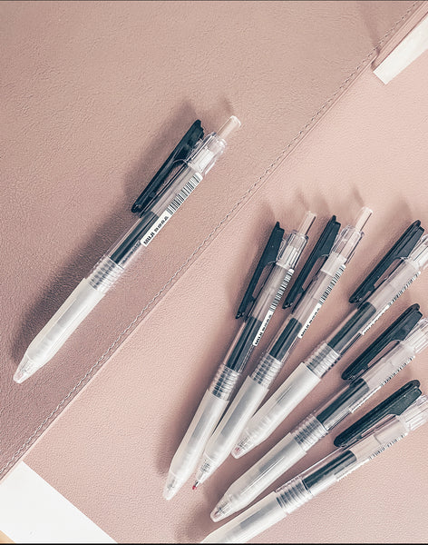 Lot De 5 Stylos Gel Moma Muji Smooth Writing - Noir 0.5 Mm Importation Japon