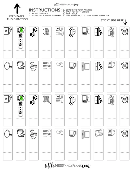 Budget Template For Printing Post-it Sticky Notes – Fancy Plans Co