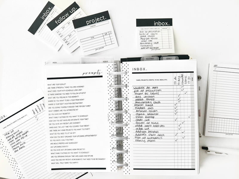 Inbox. Categorized Blank Fill Paper Inserts