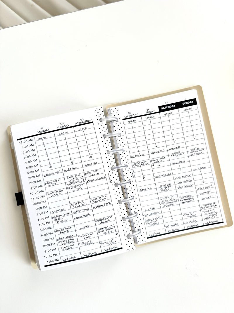 Hourly Schedule Overview Fill Paper