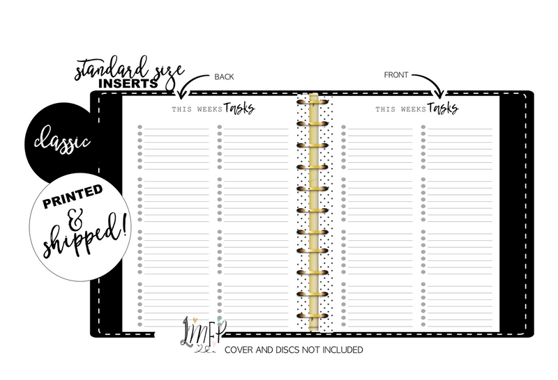 This Weeks Tasks Fill Paper Inserts <PRINTED AND SHIPPED>