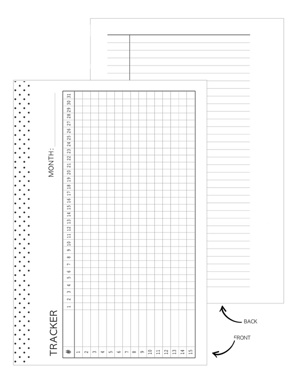 Blank Habit Tracker Fill Paper
