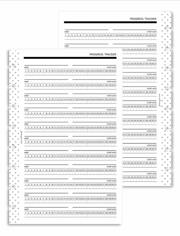 Progress Tracker Fill Paper Inserts