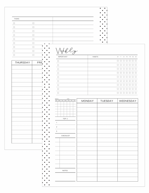 Weekly All In One Layout - FULL YEAR
