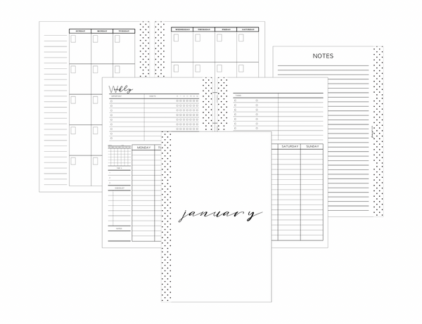 Weekly All In One Layout MONDAY START | Un-dated