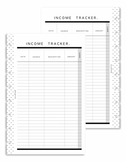 Income Tracker Fill Paper