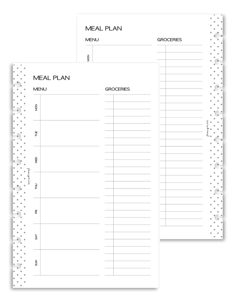 Menu Plan And Grocery List Inserts Fancy Plans Co menu-plan-and-grocery-list-inserts-fancy-plans-co