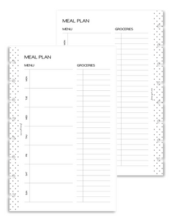 Menu Plan and Grocery List Fill Paper