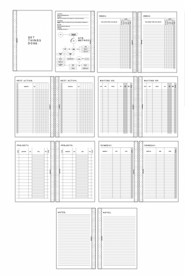 Getting Things Done Method GTD Fill Paper