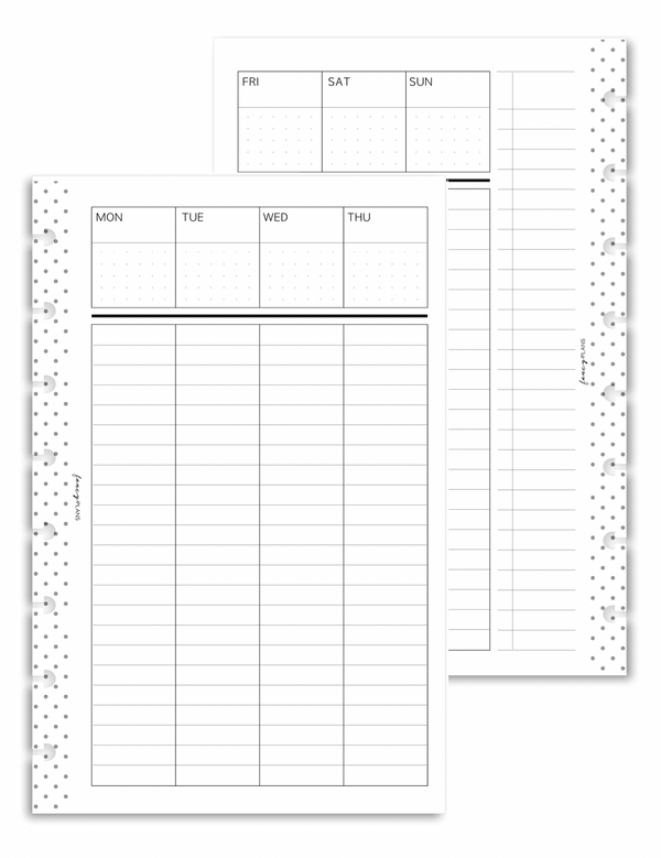 Vertical Lined Layout V2 MONDAY START | Un-dated