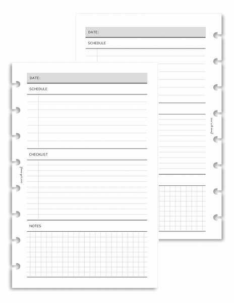 Planner Inserts | Schedule \ Checklist \ Notes – Fancy Plans Co