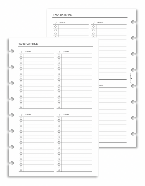 Planner Inserts | Task Batching – Fancy Plans Co