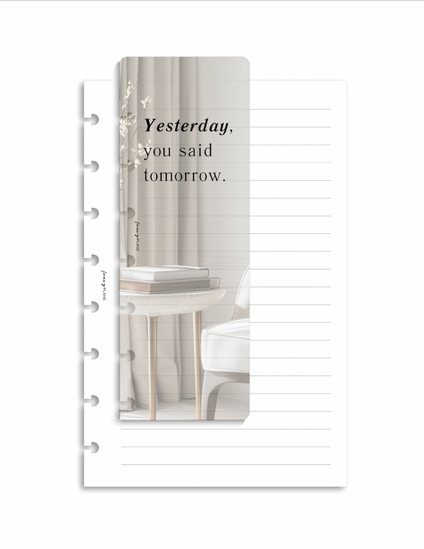 Page Finder | Yesterday, you said tomorrow.