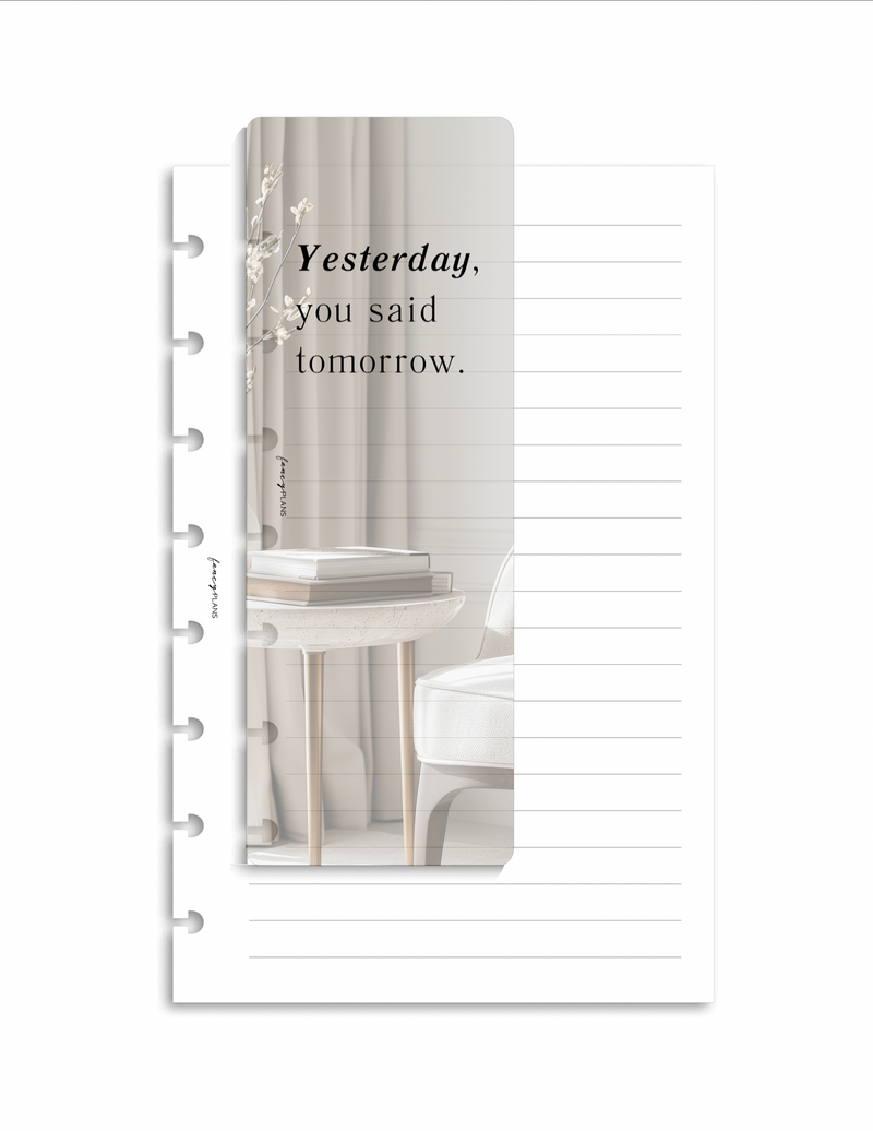 Page Finder | Yesterday, you said tomorrow.