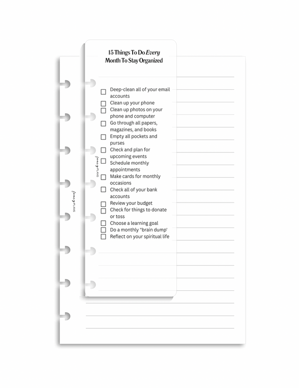 Page Finder |  15 Things To Do Every Month To Stay Organized