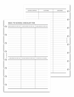 Back To School Checklist