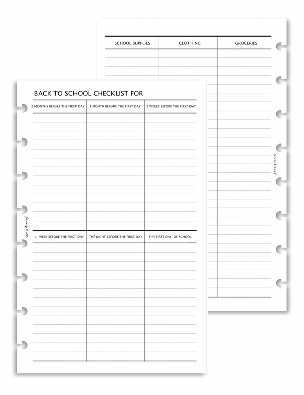 Back To School Checklist