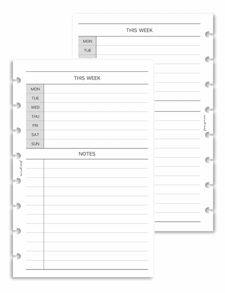 Planner Inserts | This Week Notes – Fancy Plans Co