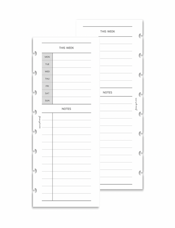 Task List Notes | Half Sheet