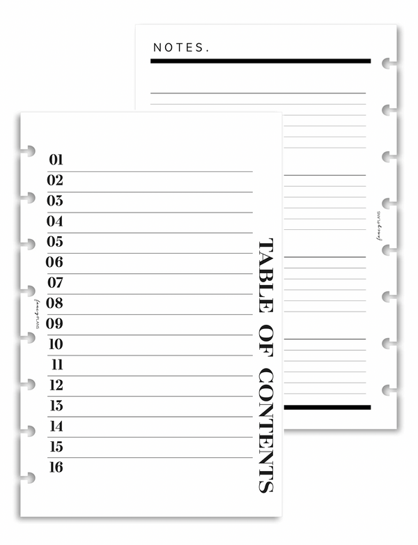Divider Pages + Table of Contents | The Home Book | 120 gsm paper