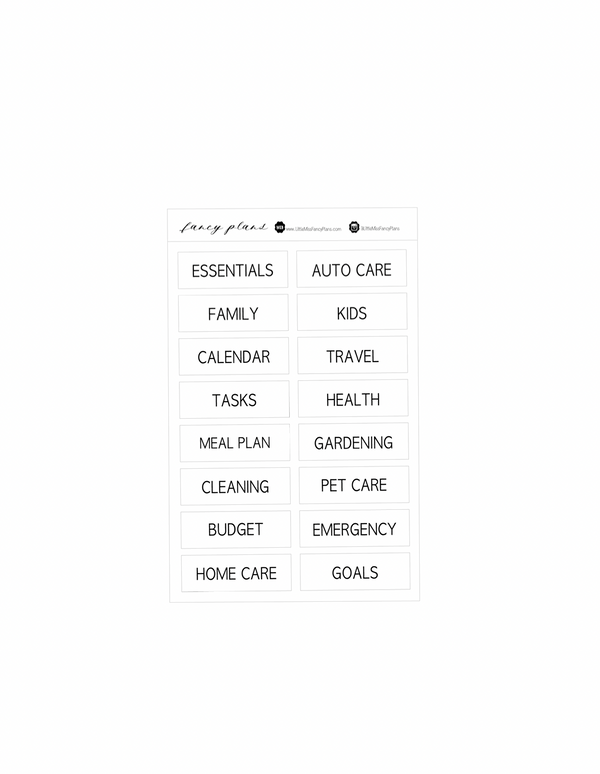 Wording THE HOME BOOK Labels