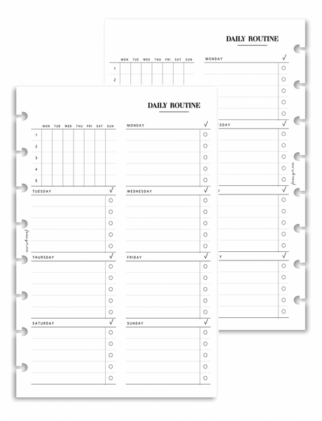Planner Inserts | Family Weekly Routines – Fancy Plans Co