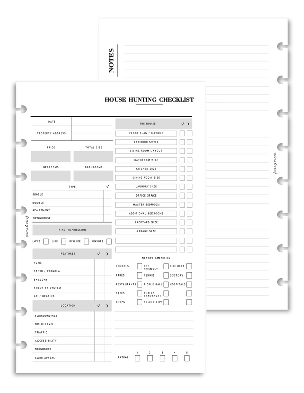 House Hunting Checklist