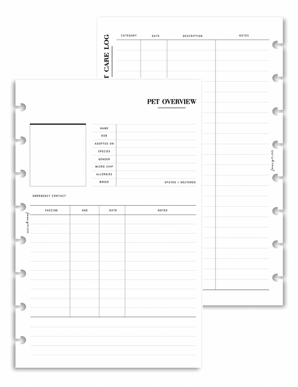 Pet Care Overview and Log