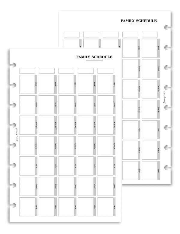 Weekly Family Schedule