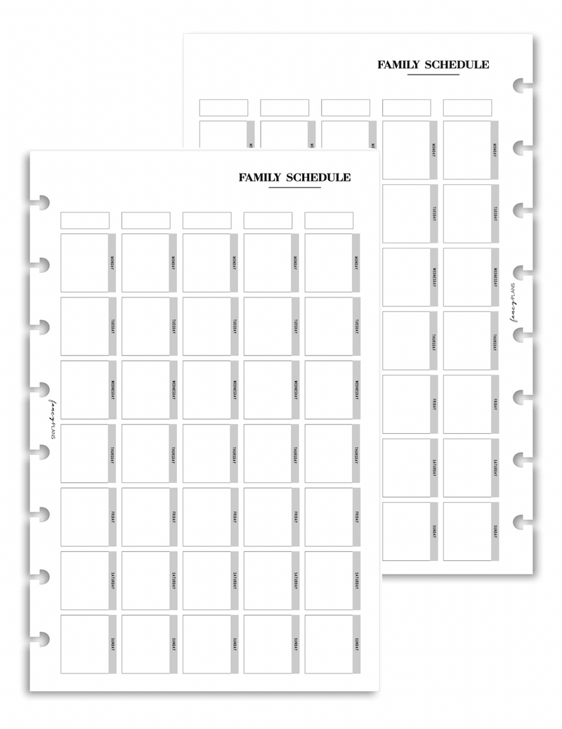 Weekly Family Schedule