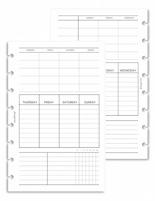 Family Planner Layout V2 Blank - MONDAY START | Un-Dated