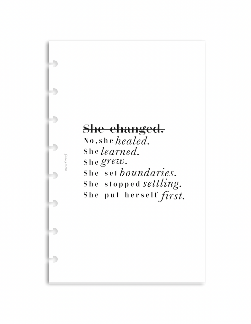 She Changed | Dashboard