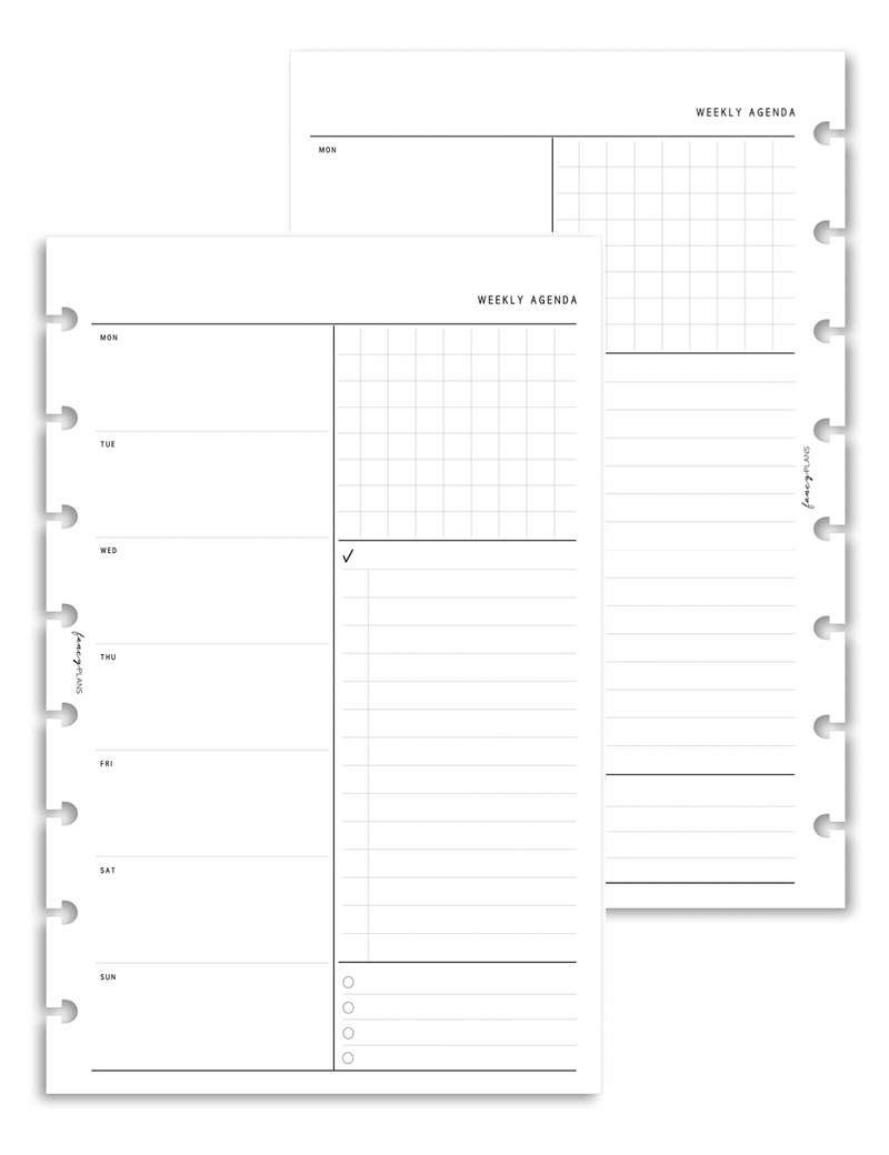 Planner Inserts | Weekly Agenda – Fancy Plans Co