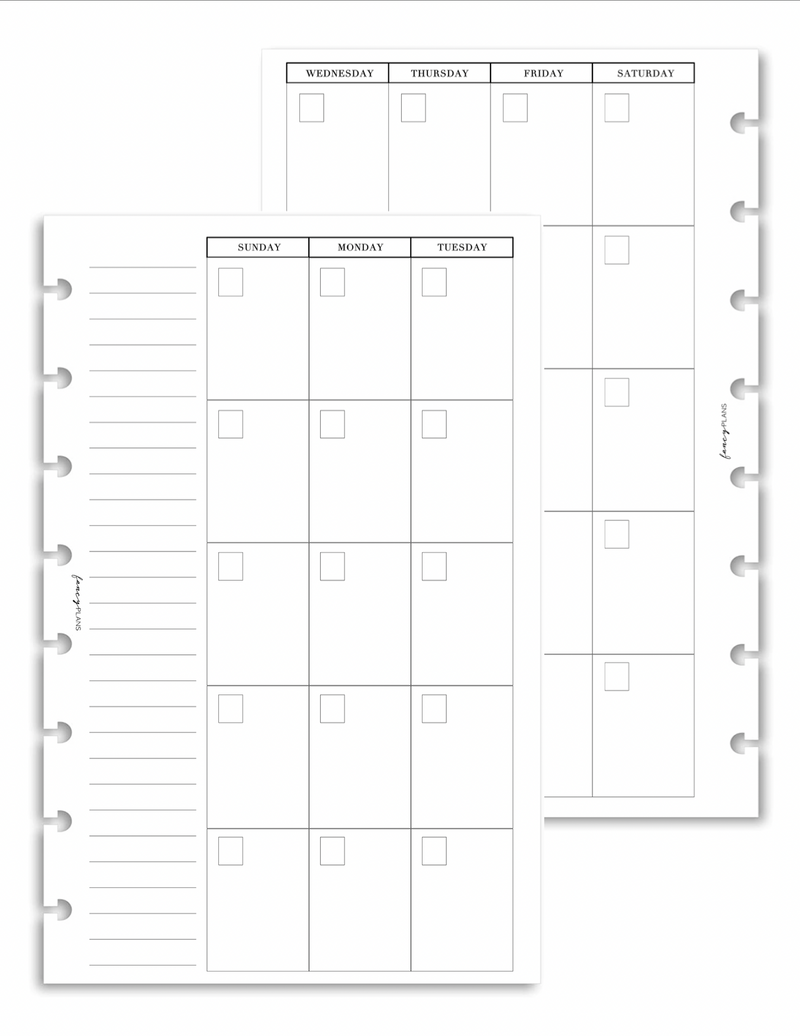 Calendar Inserts | Monthly Planner Layout – Fancy Plans Co