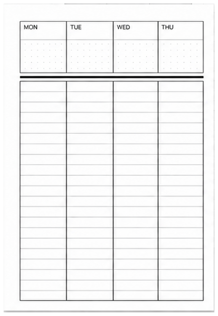 Vertical Lined V2 planner layout
