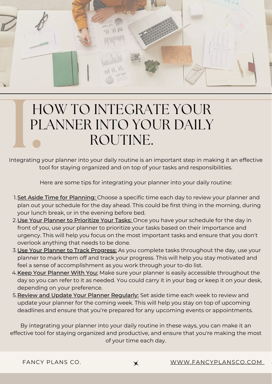 Guide page about integrating a planner into a daily routine
