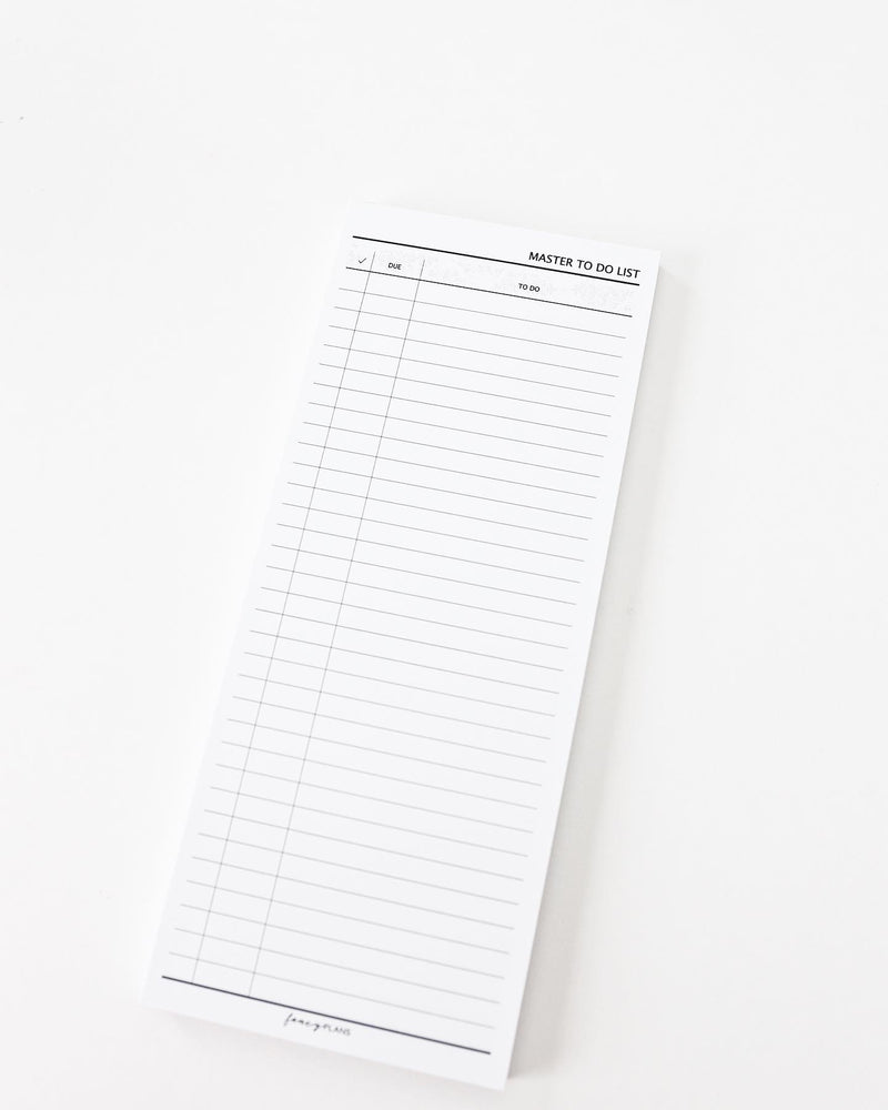 3 x 8 Notepad | Master To Do List – Fancy Plans Co