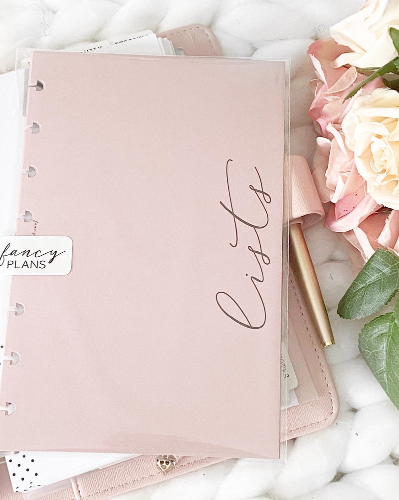 Planner Subjects Mauve Metalic Cardstock Dashboards <PRINTED AND SHIPPED>