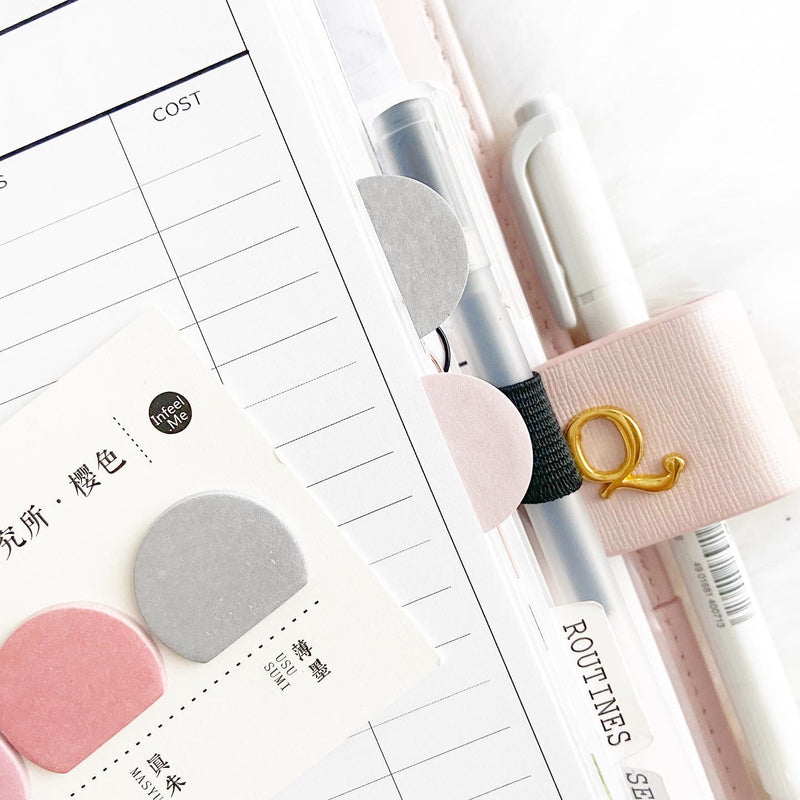 1 Set Small Half Circle PINKS AND GRAY Sticky Notes – Fancy Plans Co