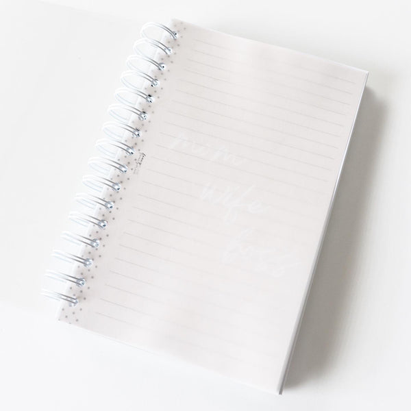 Coiled Notebook | Mom Wife Boss | FROSTED COVER