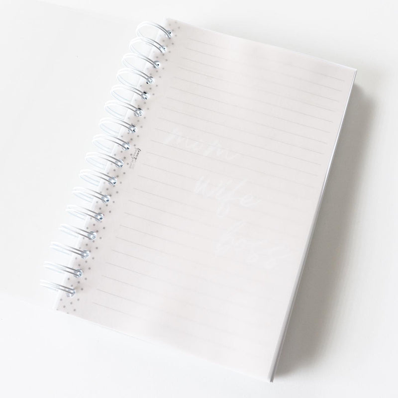 Coiled Notebook | Mom Wife Boss | FROSTED COVER