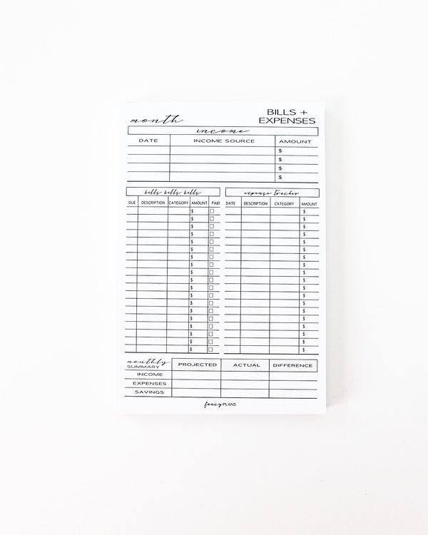 4 x 6 Notepad |  Bill + Expense