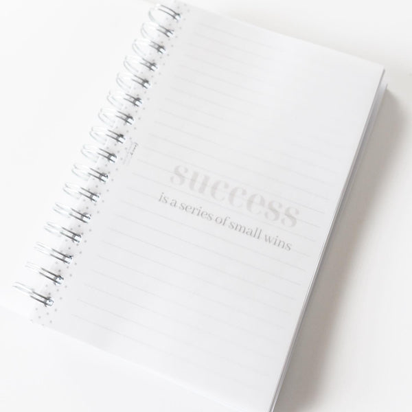 Coiled Notebook | Success is a Series of Small Wins  | FROSTED COVER