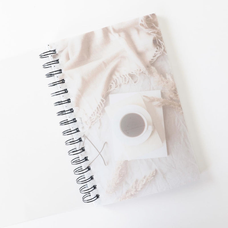 Coiled Notebook | Aesthetic Fall Coffee | FROSTED COVER