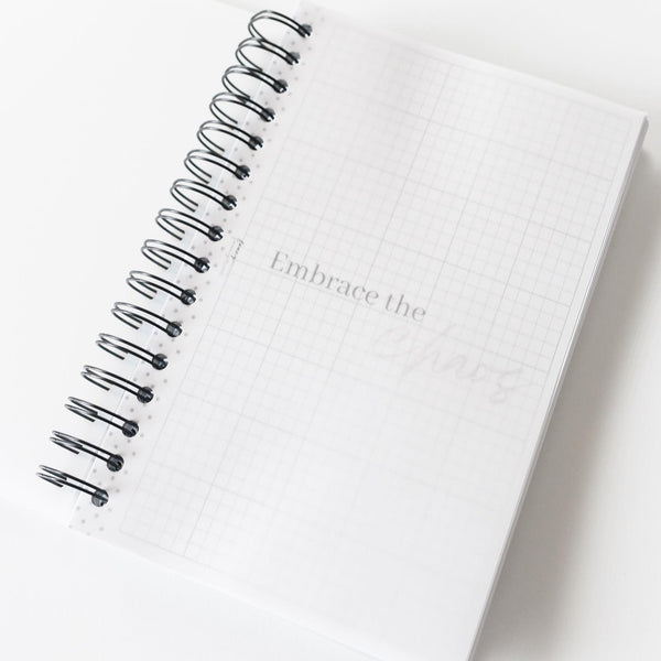 Coiled Notebook | Embrace The Chaos  | CLEAR COVER